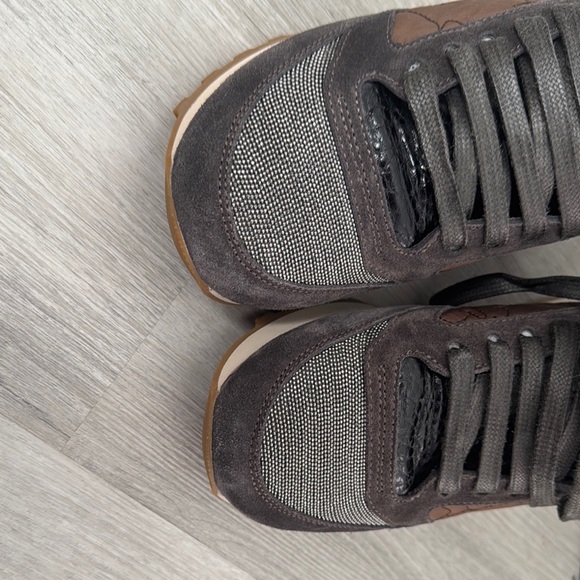 Brunello Cucinelli Gray and Brown Sneakers - Picture 3 of 6